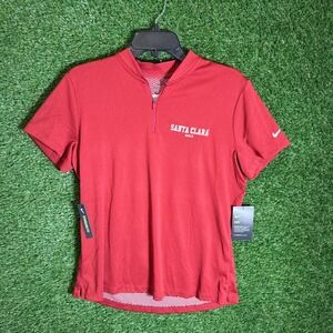 Nike‎ Dri-Fit Santa Clara Golf Polo Women's Medium Red Quarter Zip WCC NWT